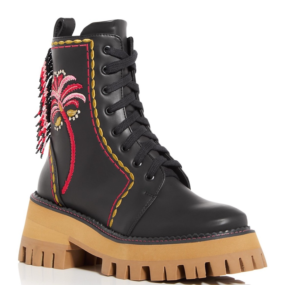 Farm Rio Women's Embroidered Lace Up Boots